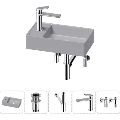 Мини-раковина для ванной комнаты или туалета Wellsee WC Area в наборе 5 в 1 20213841R