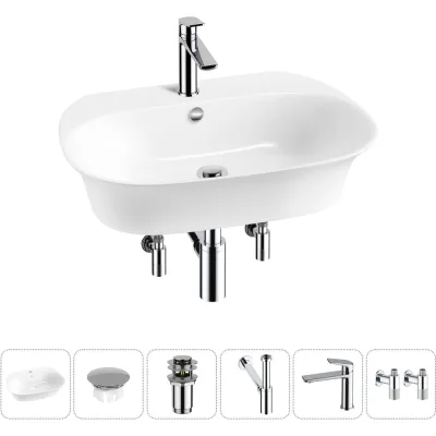 Набор Wellsee 6 в 1 Excellence Pro накладная/подвесная раковина 65x46 см 20217177R