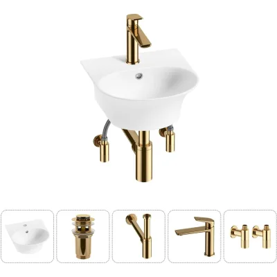 Комплект Wellsee 5 в 1 Lavinia Boho Bathroom Sink накладная/подвесная раковина 34x36 см 20216651R