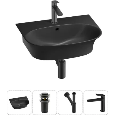 Комплект Wellsee 4 в 1 Lavinia Boho Bathroom Sink накладная/подвесная раковина 55x43 см 20216716R
