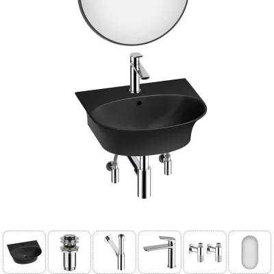 Комплект Wellsee 6 в 1 Lavinia Boho Bathroom Sink накладная/подвесная раковина 46x41 см 20219927R