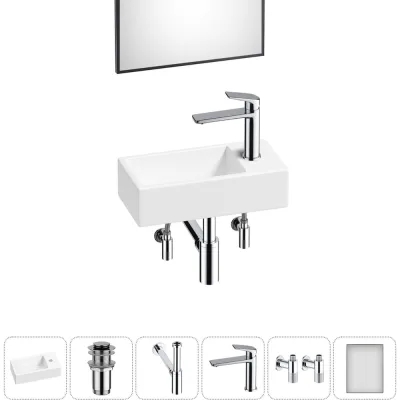 Комплект Wellsee 6 в 1 Lavinia Boho Bathroom Sink накладная/подвесная раковина 40x20 см 20219569R