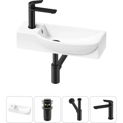 Комплект Wellsee 4 в 1 Lavinia Boho Bathroom Sink накладная/подвесная раковина 50x24 см 20216142R