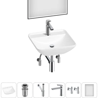 Набор Wellsee 6 в 1 Cute Twin S накладная раковина 43x43 см 20218963R
