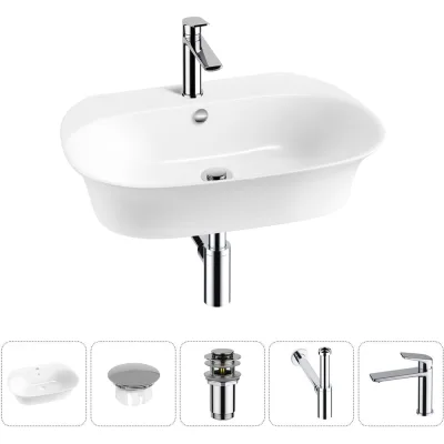 Набор Wellsee 5 в 1 Excellence Pro накладная/подвесная раковина 65x46 см 20217118R
