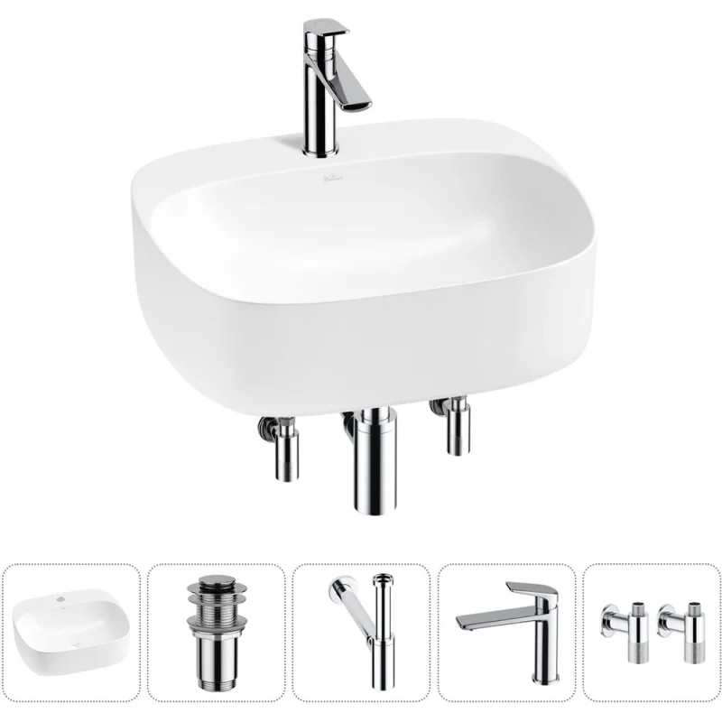 Набор Wellsee 5 в 1 Ideal накладная раковина 50x42 см 20214139R