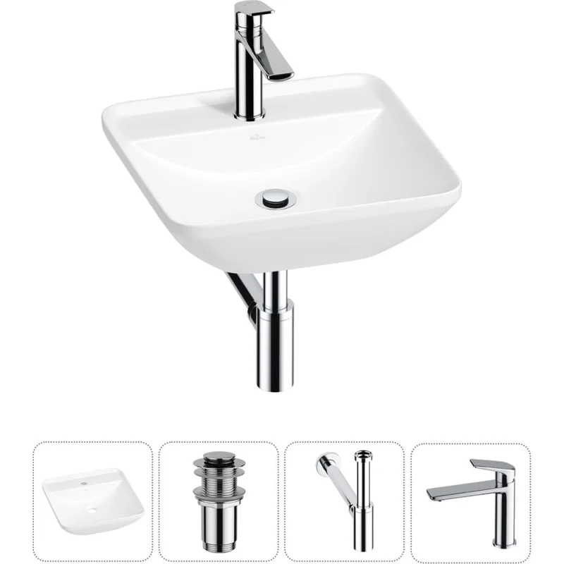 Набор Wellsee 4 в 1 Cute Twin S накладная раковина 43x43 см 20213362R