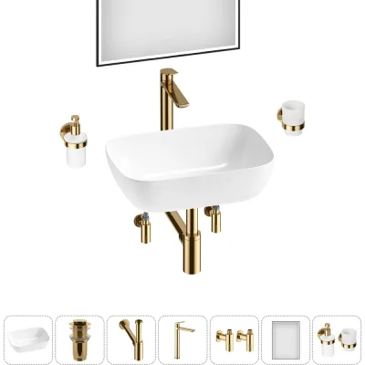 Комплект 7 в 1 Lavinia Boho Bathroom Sink накладная раковина 46x33 см 3331110 20219319R