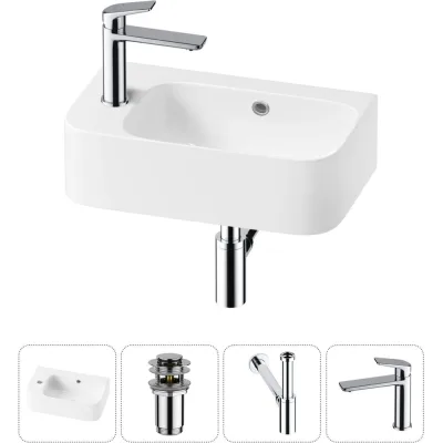 Комплект Wellsee 4 в 1 Lavinia Boho Bathroom Sink накладная/подвесная раковина 45x27 см 20216477R