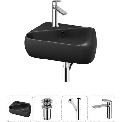 Комплект Wellsee 4 в 1 Lavinia Boho Bathroom Sink накладная/подвесная раковина 44x27 см 20216603R