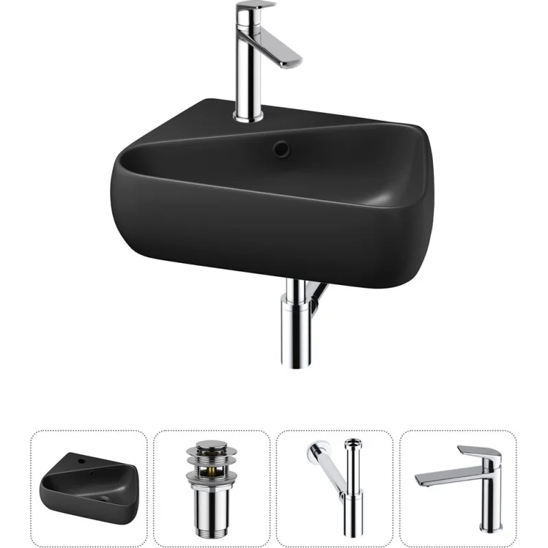 Комплект Wellsee 4 в 1 Lavinia Boho Bathroom Sink накладная/подвесная раковина 44x27 см 20216603R