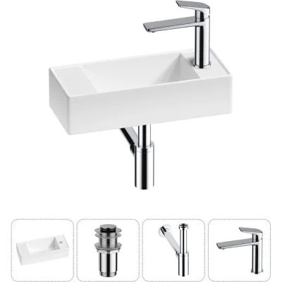 Комплект Wellsee 4 в 1 Lavinia Boho Bathroom Sink накладная/подвесная раковина 43x18 см 20216253R