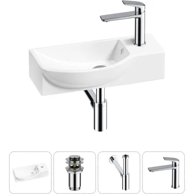 Комплект Wellsee 4 в 1 Lavinia Boho Bathroom Sink накладная/подвесная раковина 45x24 см 20216113R