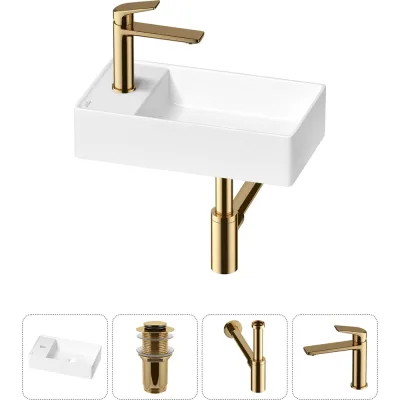 Мини-раковина для ванной комнаты или туалета Wellsee WC Area в наборе 4 в 1 20213804R