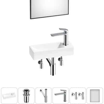 Комплект Wellsee 6 в 1 Lavinia Boho Bathroom Sink накладная/подвесная раковина 38x14 см 20219555R
