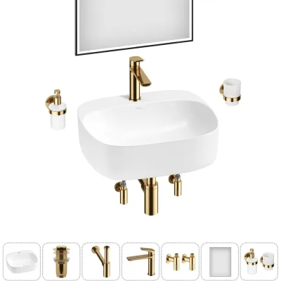 Набор Wellsee 7 в 1 Ideal накладная раковина 50x42 см 20218713R