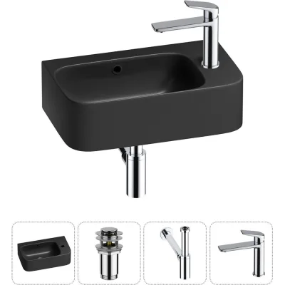 Комплект Wellsee 4 в 1 Lavinia Boho Bathroom Sink накладная/подвесная раковина 45x27 см 20216519R