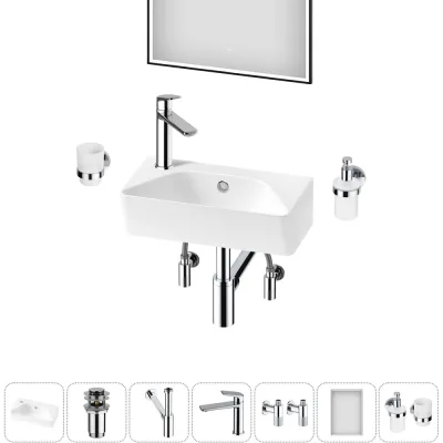 Комплект Wellsee 7 в 1 Lavinia Boho Bathroom Sink накладная/подвесная раковина 40x22 см 20219811R
