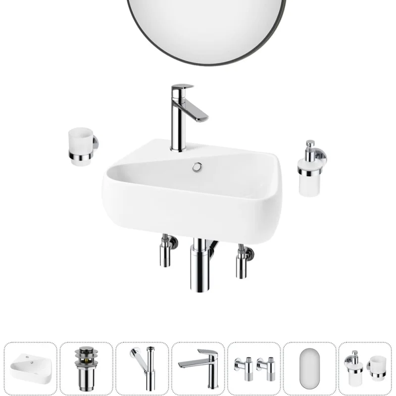 ΠΠΎΠΌΠΏΠ»Π΅ΠΊΡ Wellsee 7 Π² 1 Lavinia Boho Bathroom Sink Π½Π°ΠΊΠ»Π°Π΄Π½Π°Ρ/ΠΏΠΎΠ΄Π²Π΅ΡΠ½Π°Ρ ΡΠ°ΠΊΠΎΠ²ΠΈΠ½Π° 44x27 ΡΠΌ 20219881R