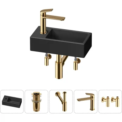 Комплект Wellsee 5 в 1 Lavinia Boho Bathroom Sink накладная/подвесная раковина 40x20 см 20216020R