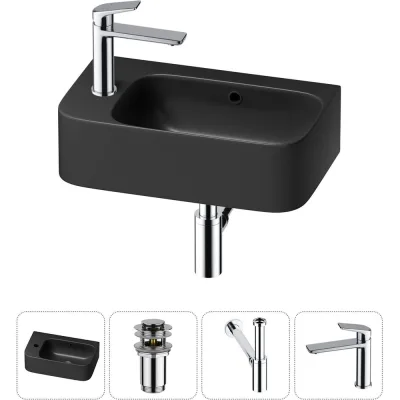 Комплект Wellsee 4 в 1 Lavinia Boho Bathroom Sink накладная/подвесная раковина 45x27 см 20216491R