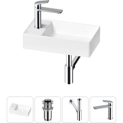 Мини-раковина для ванной комнаты или туалета Wellsee WC Area в наборе 4 в 1 20213802R