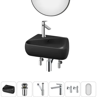 Комплект Wellsee 6 в 1 Lavinia Boho Bathroom Sink накладная/подвесная раковина 44x27 см 20219885R