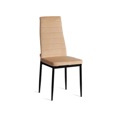 Комплект стульев TetChair Easy (mod. JSC02-1) 2 шт., металл, флок, 41x52x96 см, sandy (песочный) HLR6 / черный 24604