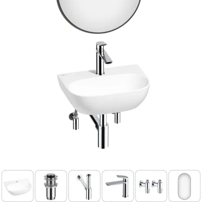 Мини-раковина для ванной комнаты или туалета Wellsee WC Area в наборе 6 в 1 20218159R