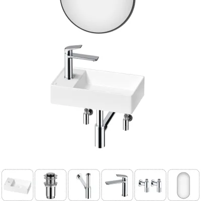 Мини-раковина для ванной комнаты или туалета Wellsee WC Area в наборе 6 в 1 20218127R