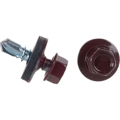 Кровельный саморез Госкреп 5,5x19 RAL 3005, красное вино, 60 шт., пл. конт. 280 мл 2-0018221