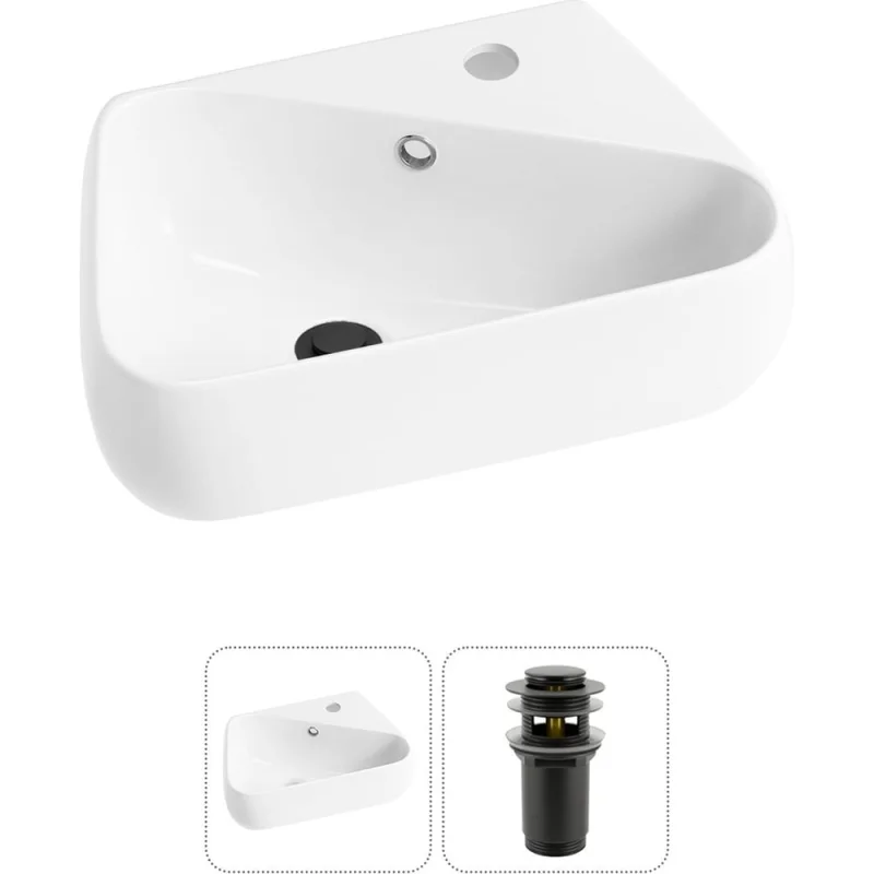 Комплект Wellsee 2 в 1 Lavinia Boho Bathroom Sink накладная/подвесная раковина 44x27 см 20216610R