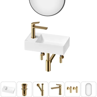 Мини-раковина для ванной комнаты или туалета Wellsee WC Area в наборе 6 в 1 20218137R