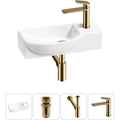 Комплект Wellsee 4 в 1 Lavinia Boho Bathroom Sink накладная/подвесная раковина 45x24 см 20216115R
