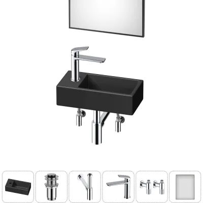 Комплект Wellsee 6 в 1 Lavinia Boho Bathroom Sink накладная/подвесная раковина 40x20 см 20219591R