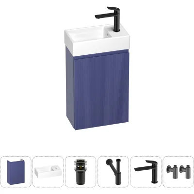 Комплект подвесной тумбы с раковиной для ванной и туалета Wellsee WC Area в наборе 6 в 1 20216889R