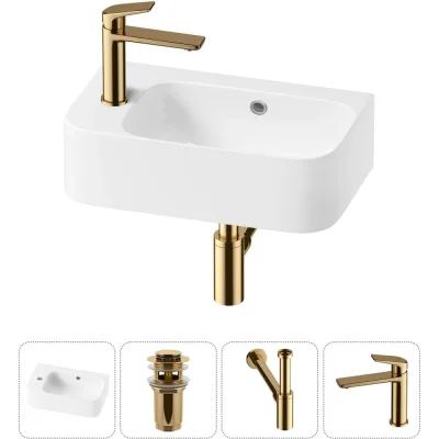 Комплект Wellsee 4 в 1 Lavinia Boho Bathroom Sink накладная/подвесная раковина 45x27 см 20216479R