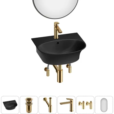 Комплект 6 в 1 Wellsee Bathroom Sink накладная/подвесная раковина 46x41 см состоит 20219929R