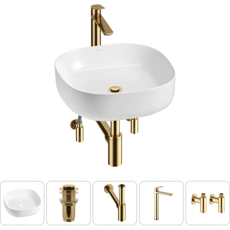 Набор Wellsee 5 в 1 Belle Spa 3.0 накладная раковина 45x45 см 20212703R