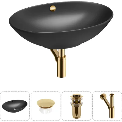 Набор 4 в 1 Wellsee Bliss накладная раковина 63x42 см, состоит из 32820200S, 14 20217050R