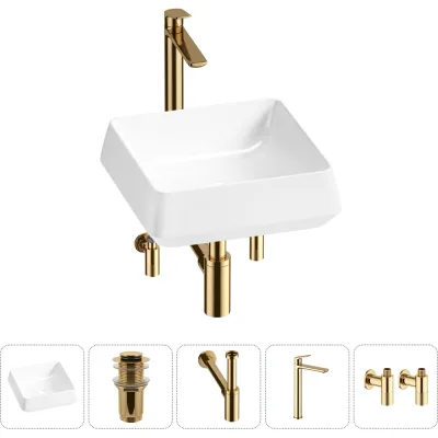 Комплект 5 в 1 Lavinia Boho Bathroom Sink накладная раковина 38x38 см 3331110 20215426R