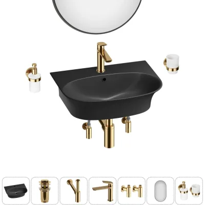 Комплект Wellsee 7 в 1 Lavinia Boho Bathroom Sink накладная/подвесная раковина 55x43 см 20219946R