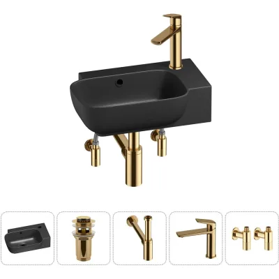 Комплект Wellsee 5 в 1 Lavinia Boho Bathroom Sink накладная/подвесная раковина 40x24 см 20216384R