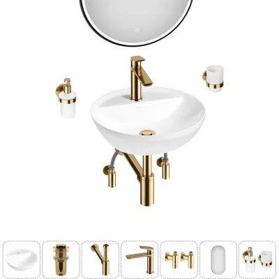Набор Wellsee 7 в 1 Cute Twin R накладная раковина 42x42 см 20218953R
