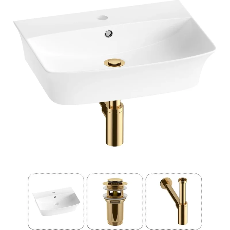 Комплект Wellsee 3 в 1 Lavinia Boho Bathroom Sink накладная/подвесная раковина 55x42 см 20216783R