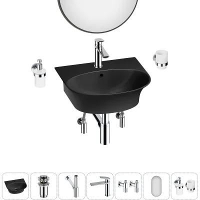 Комплект Wellsee 7 в 1 Lavinia Boho Bathroom Sink накладная/подвесная раковина 46x41 см 20219930R
