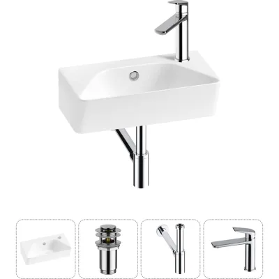 Комплект 4 в 1 Wellsee Bathroom Sink накладная/подвесная раковина 40x22 см состоит 20216421R