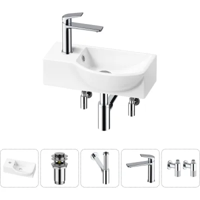 Комплект 5 в 1 Lavinia Boho Bathroom Sink накладная/подвесная раковина 40x23 см 20216033R
