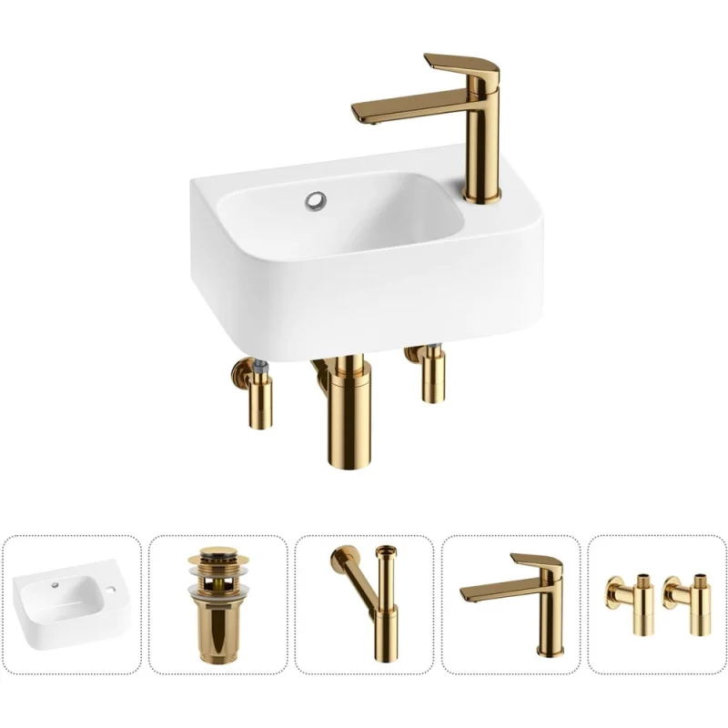 Комплект Wellsee 5 в 1 Lavinia Boho Bathroom Sink накладная/подвесная раковина 37x25 см 20216567R