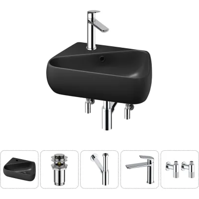Комплект Wellsee 5 в 1 Lavinia Boho Bathroom Sink накладная/подвесная раковина 44x27 см 20216606R